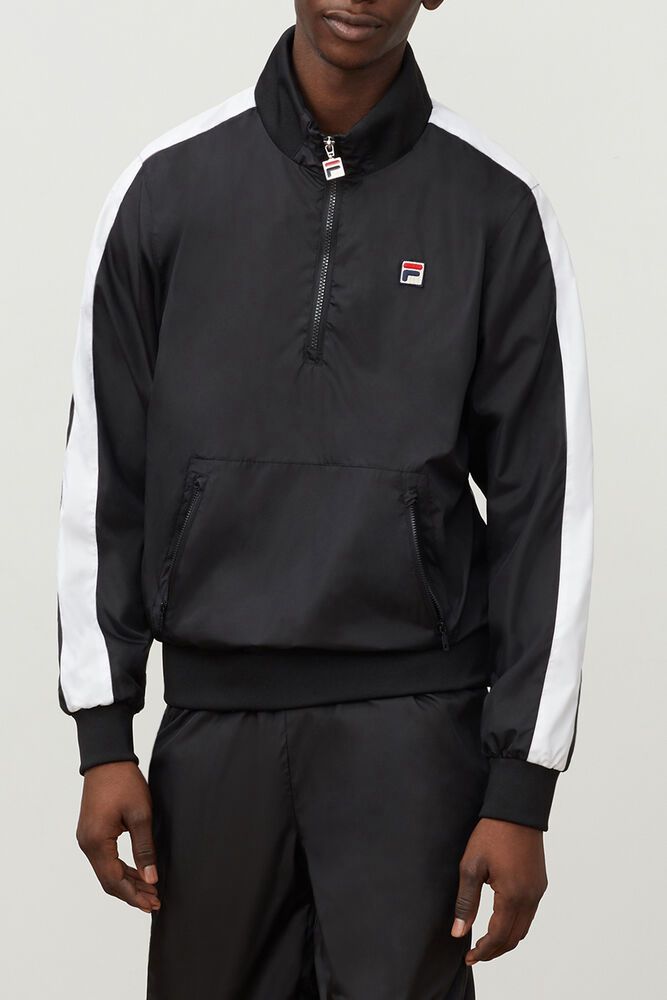 Fila Jacket Mens Black Hopper Windbreaker - Ireland 30694-BNZX